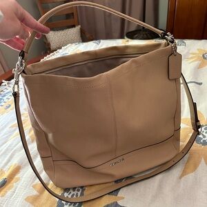 Coach tan leather large tote.